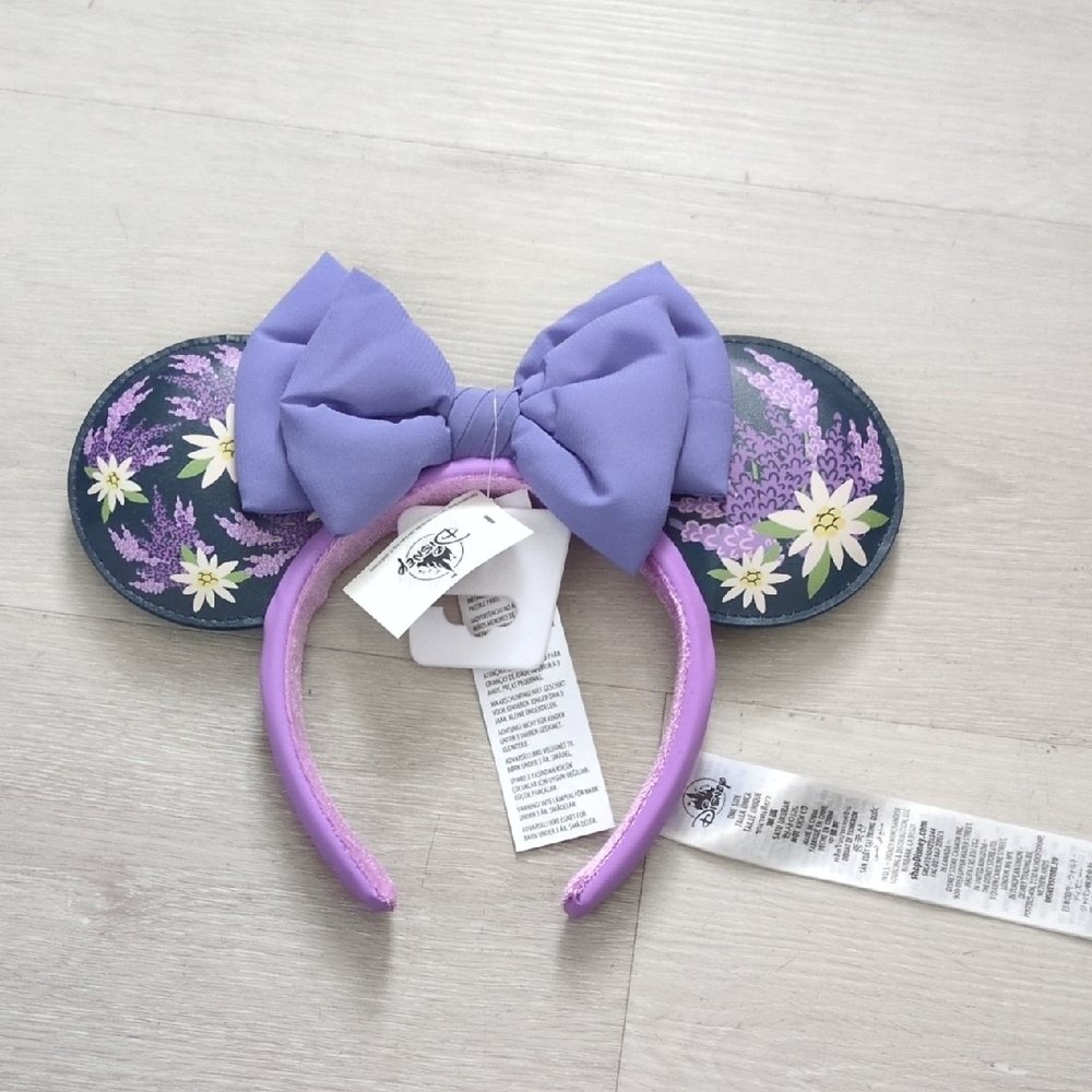 Purple Floral Mouse Ears Headband